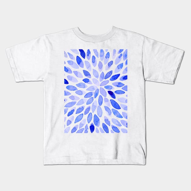 Watercolor brush strokes - blue Kids T-Shirt by wackapacka